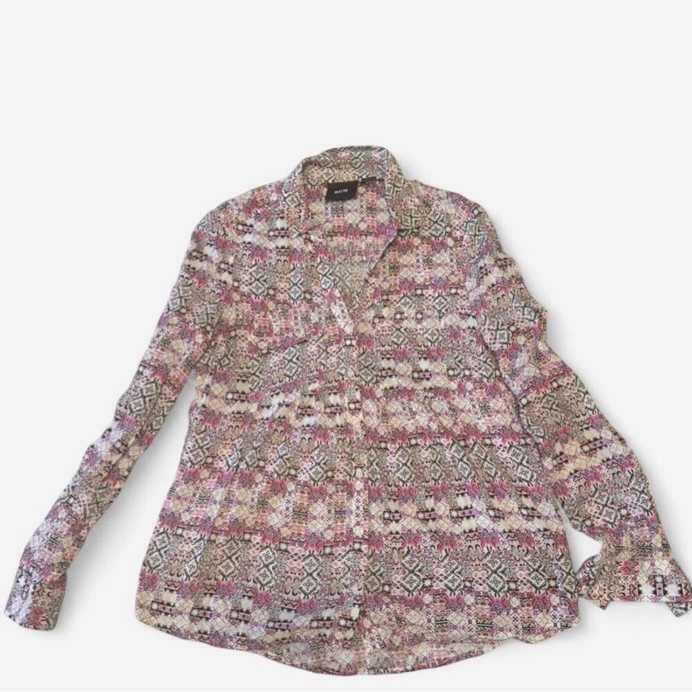 Maeve by Anthropologie Pink Islet Lightweight Breezy Button Down